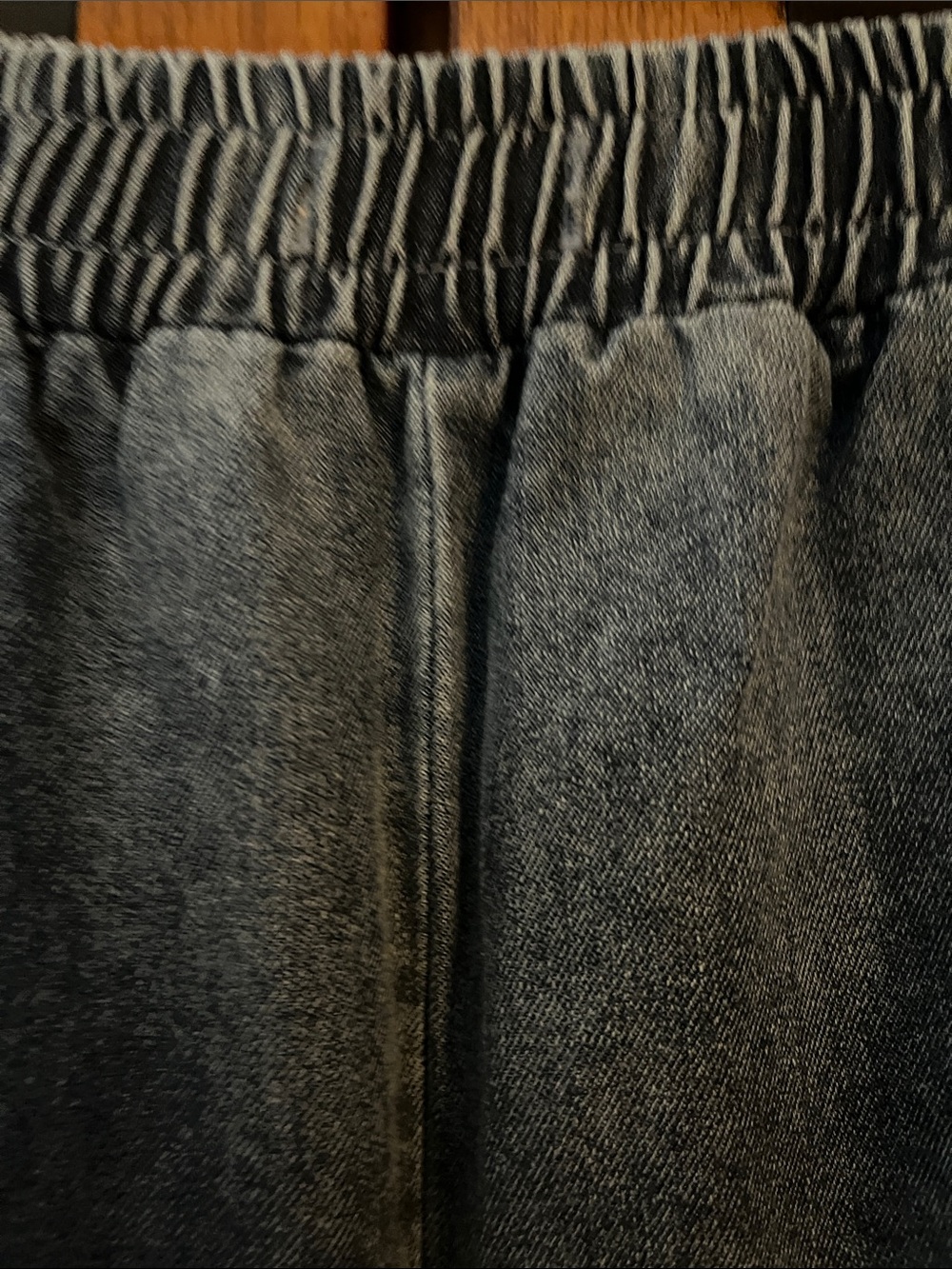 Easel Washed Blue Denim Cropped Harem Pants w/Double Ruffle at Hem-Pockets - Picture 2 of 9